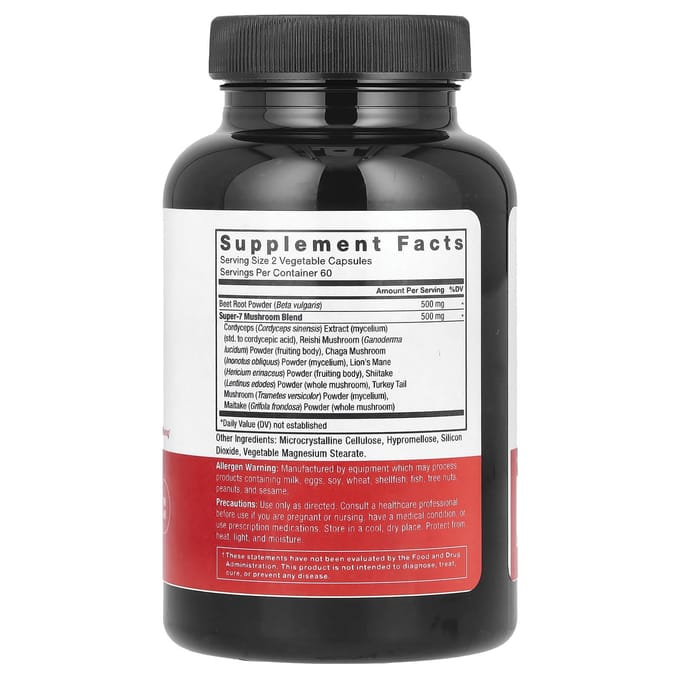 Force Factor, Betterave + Champignon, 120 Capsules Végétales
