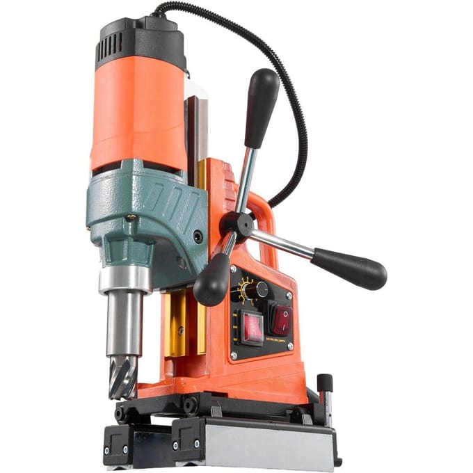 Perceuse à colonne magnétique Mag Drill Press 1400 W 0-850 tr/min avec 11 forets couronne