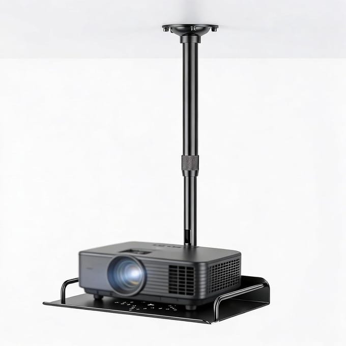 Beamer Projector Houder - Projector Beugel - Thuisbioscoop Inrichten - Geïntegreerd Kabelmanagement - 30-60 cm - Zwart