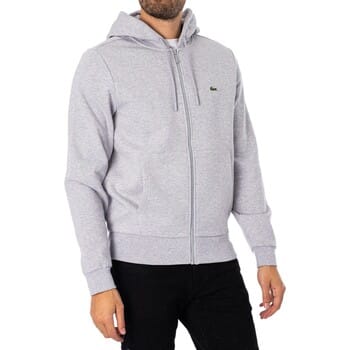 Lacoste heren hoodie sweatsvest - lichtgrijs melange