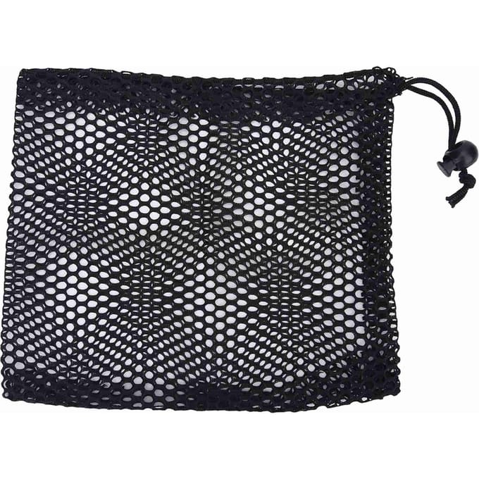 Zwarte Nylon Mesh Trekkoord Pouch Golfballen Houder Opbergtas Accessoire M