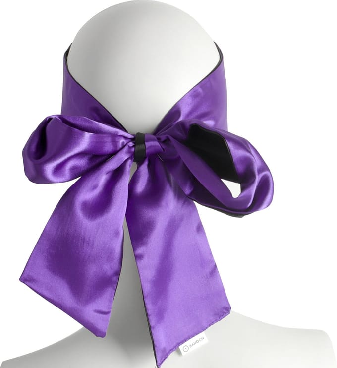 Banoch | Blinddoek Zwart / Paars - zacht 150 cm 8 cm breed