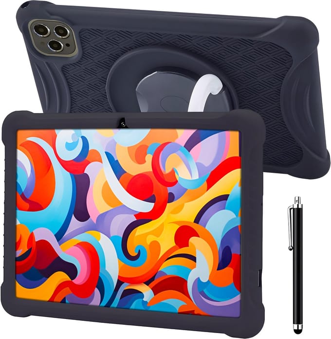 ATouch Kindertablet Tab 10 Plus – Kindertablet Vanaf 3 jaar – Kindertablets 2026 Model – 10 Inch Kids Tablet – Android 15 Tablet Kinderen– Inclusief 64GB+64SD & Screenprotector - Zwart