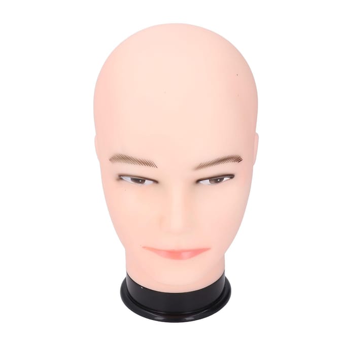 Kale Mannequin Hoofd Model PVC Veelzijdig Pruik Hoed Display Mannelijk Mannequin Hoofd voor Salon Schoonheidsschool Without makeup beige