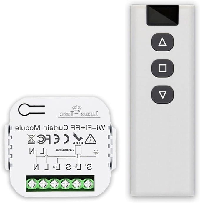 Rolluikbesturing Module - Jaloezie Schakelaar - Rolluiken Automatiseren - App en Afstandsbediening - 11 x 37 x 12 cm - Wit
