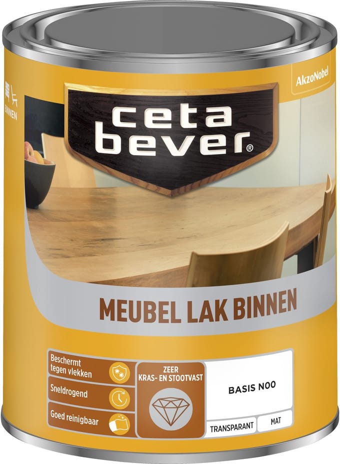 Cetabever - Meubellak Transparant Mat - Blank Eiken - Mengverf - 750 Ml