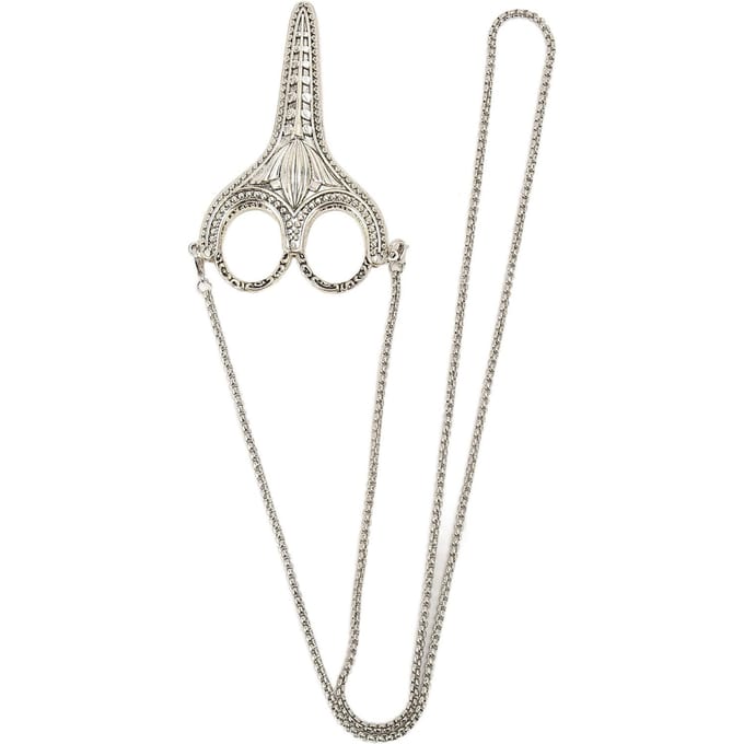 Borduur Schaar Retro Exquise Roestvrij Staal Naaischaar met Schede Ketting voor white