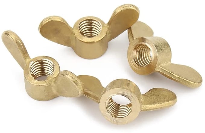 Koperen vleugelmoeren M3-M12 - Set van 3, ideaal voor bevestigen en montage toepassingen