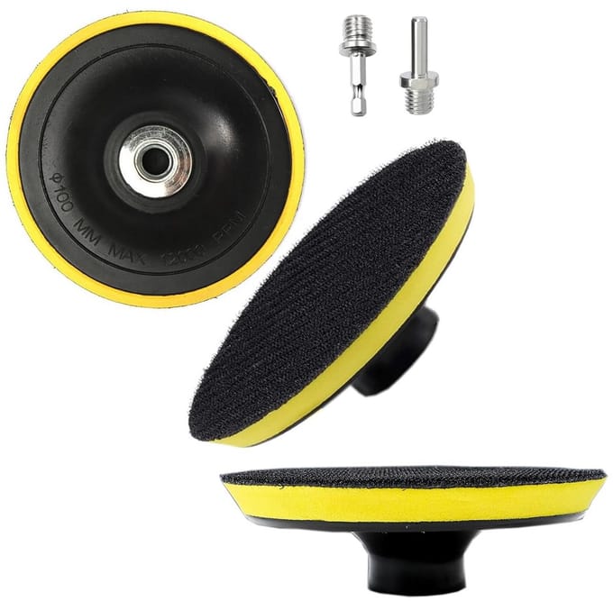 3-Delige Polijstschijven 100mm met M14 Schroefdraadadapter