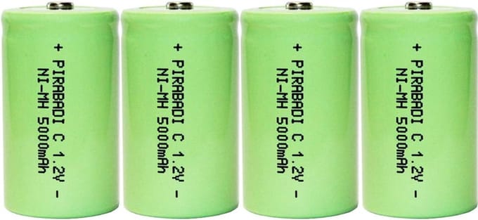 Oplaadbare C Batterijen - Set van 4 Accu's - Apparaten Voeden - Hoge Capaciteit 5000mAh - 12 Volt