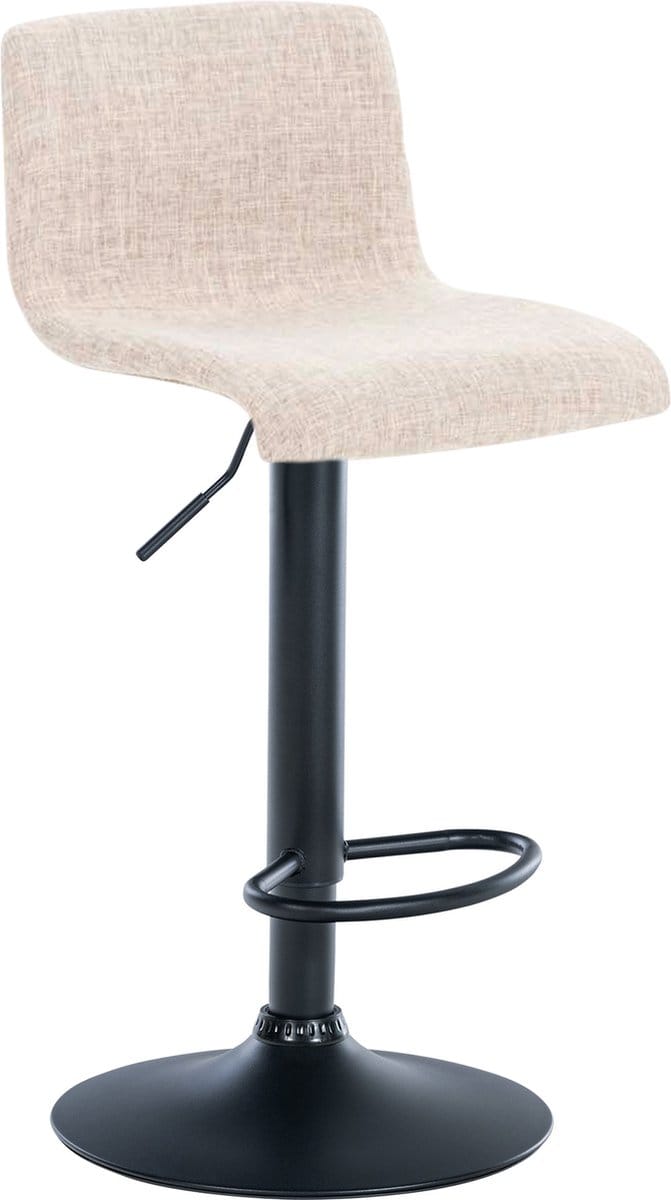 CLP Hover Barkruk - Stof Metaal mat zwart creme