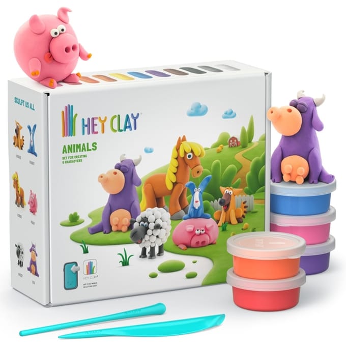 Hey Clay Boetseerklei Animals - 6 figuren