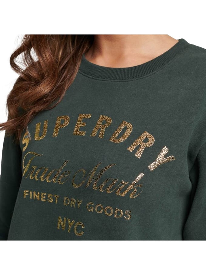 Superdry - Luxe jersey jurk met metallic logo - Dames - Jurken