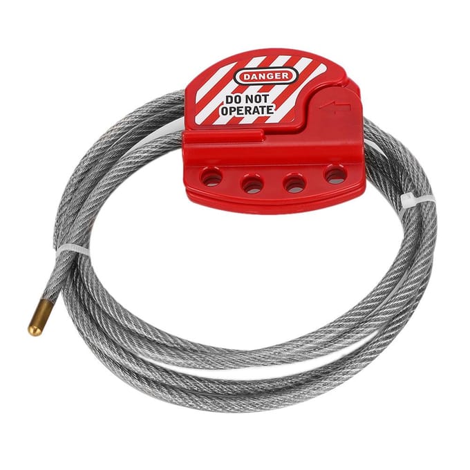 Cadenas de sécurité à câble réglable en acier inoxydable pour équipement de maintenance L11 red
