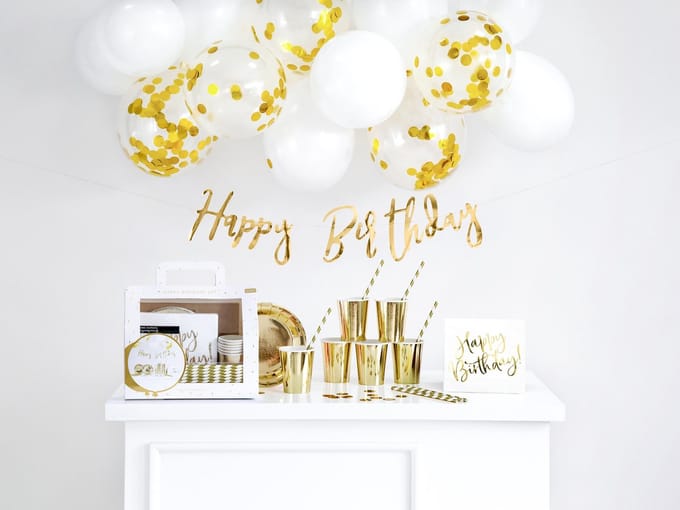Feestdecoratieset – Verjaardag, goud