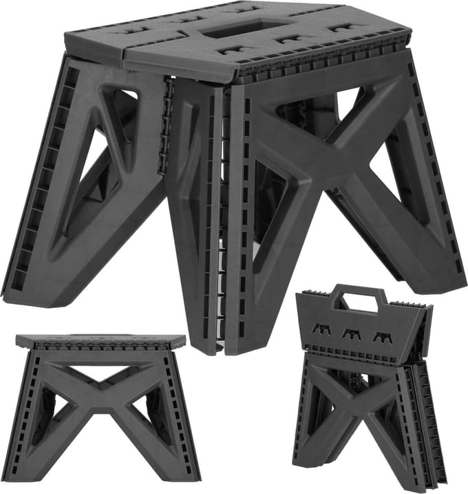 Springos Vouwkruk - Inklapbaar - Platform - Multifunctioneel - 23 Cm - Grijs