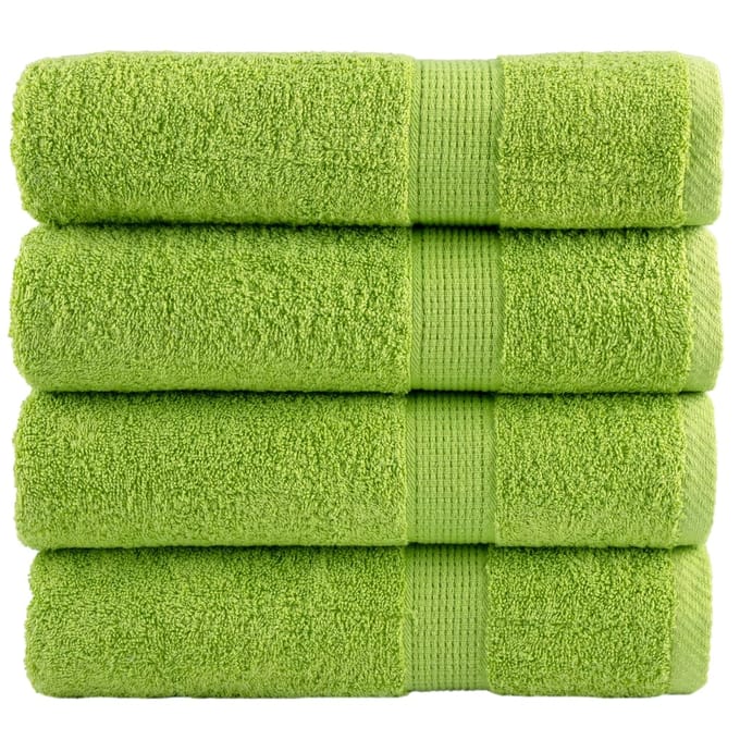 vidaXL - Handdoeken - SOLUND - 4 - st - 600 - g/m² - 50x100 - cm - appelgroen
