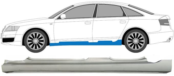 Volledige dorpel voor Audi A6 C6 2004-2010 / Links