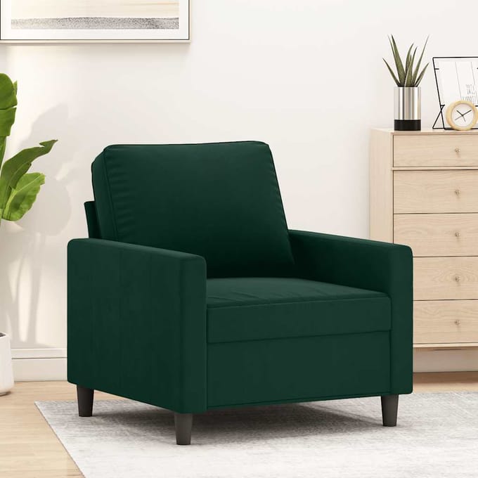 vidaXL Fauteuil 60 cm fluweel donkergroen