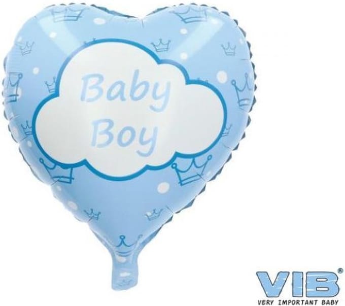 VIB-Folie Ballon Hart 45cm 'Baby Boy' -Licht blauw