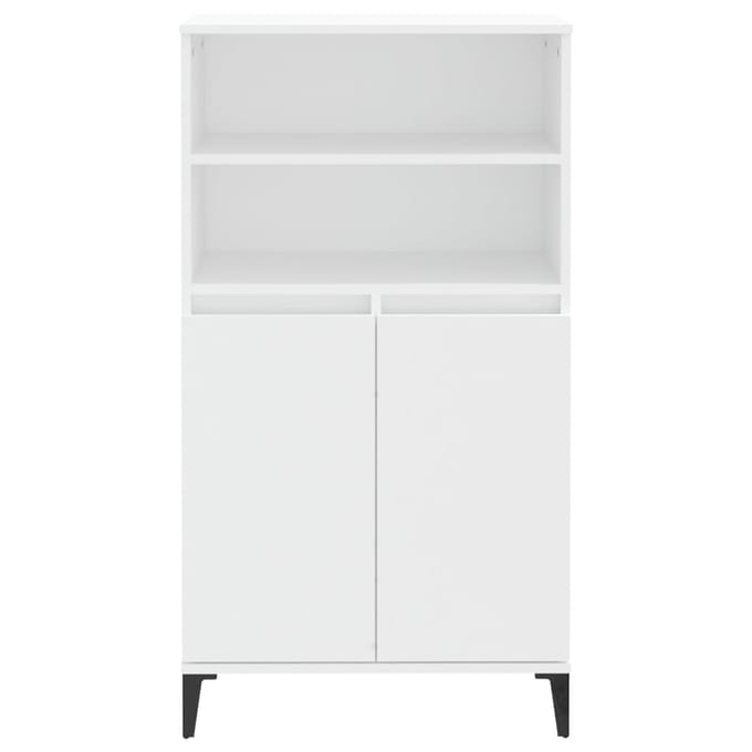 vidaXL - Hoge - kast - 60x36x110 - cm - bewerkt - hout - wit