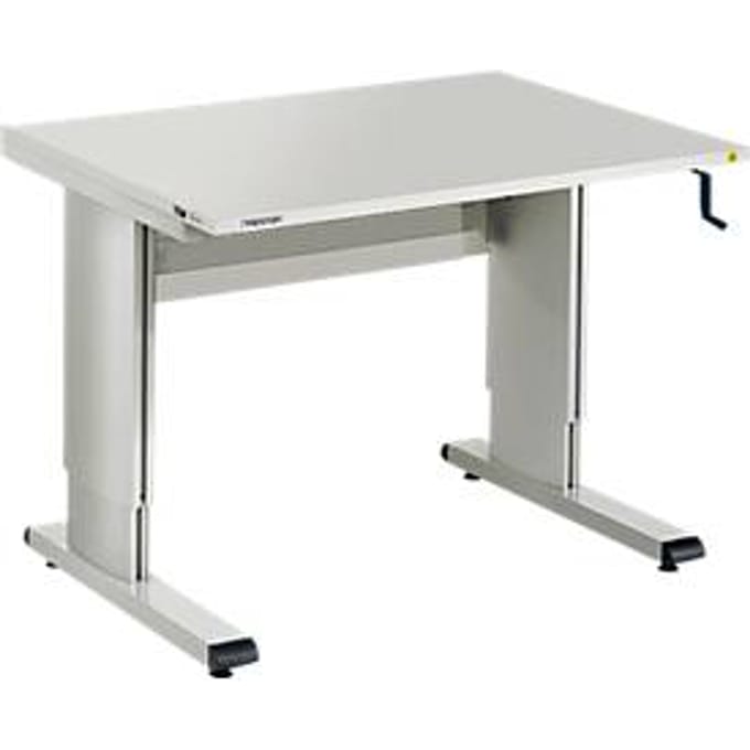Treston werktafel serie WB, ESD-geleidend, met handslinger, in hoogte verstelbaar, 1073 mm