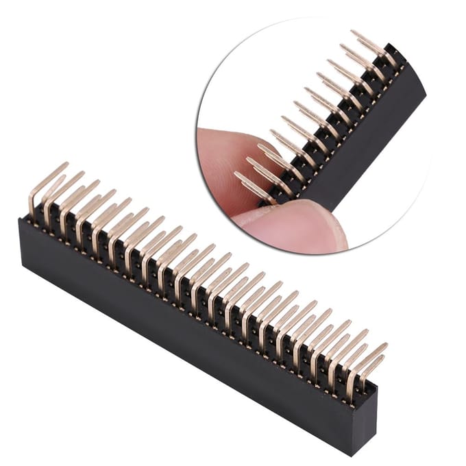 3 stuks 2 X 20 pinnen 2,54 mm steekafstand vrouwelijke dubbele rij rechte hoek pin headers voor Raspberry Pi