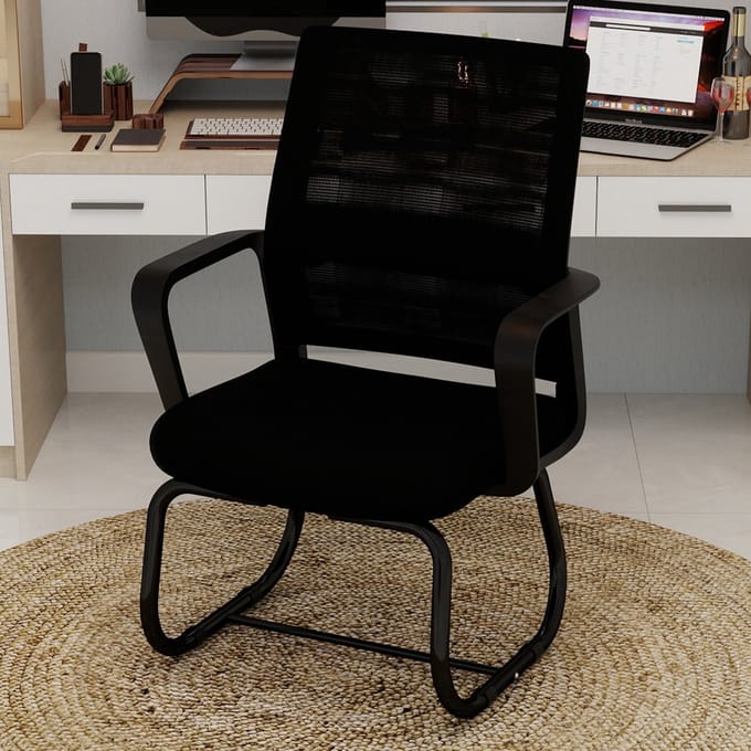 PHOEBE CAT Bureaustoel - Fauteuil - Mesh rugleuning - Metalen frame - Zwart