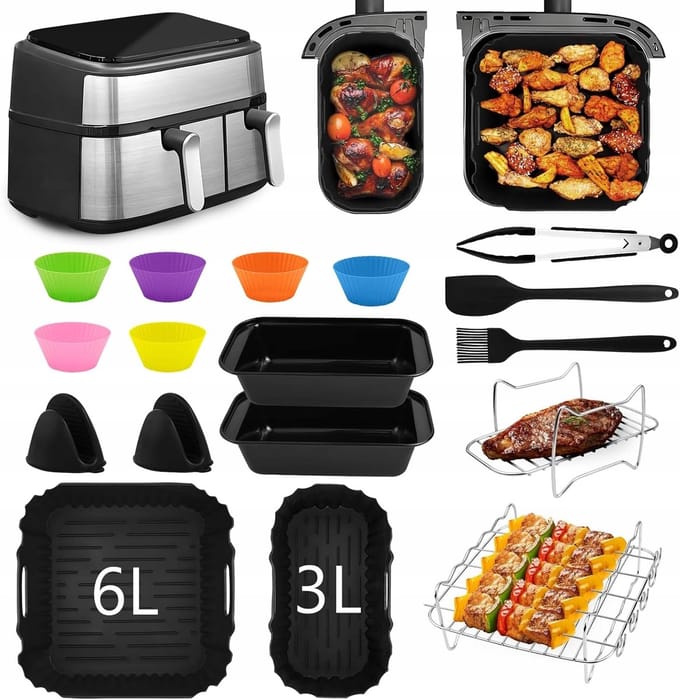 Complete accessoireset voor Airfryer Dual Basket 3000