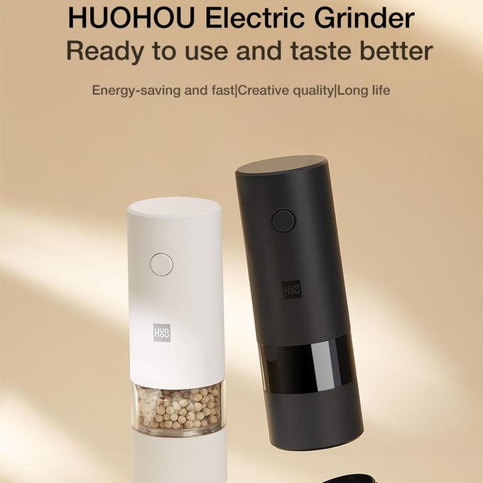 HUOHOU elektronische zout- en pepermolen wit