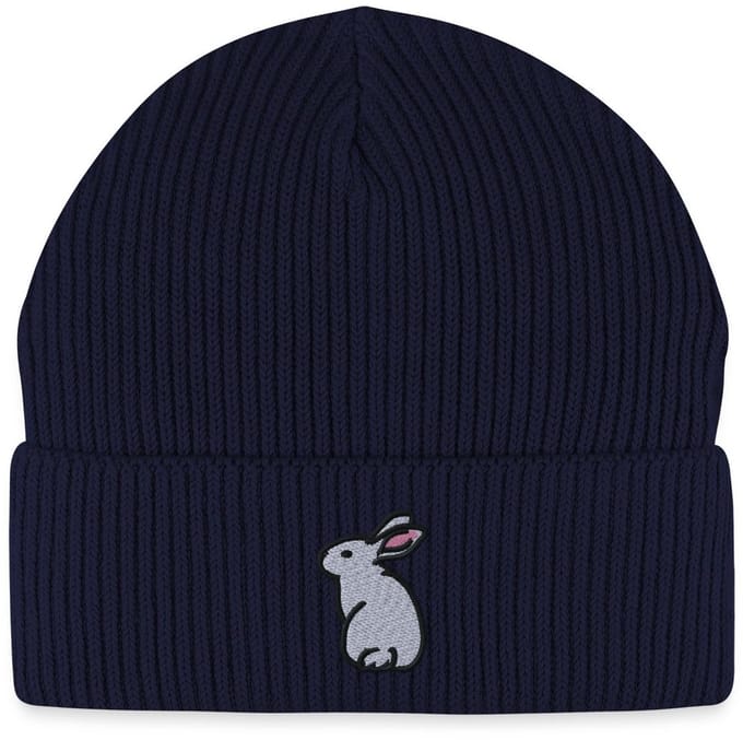 Geborduurde Konijn Uniseks Bio Fisherman Beanie