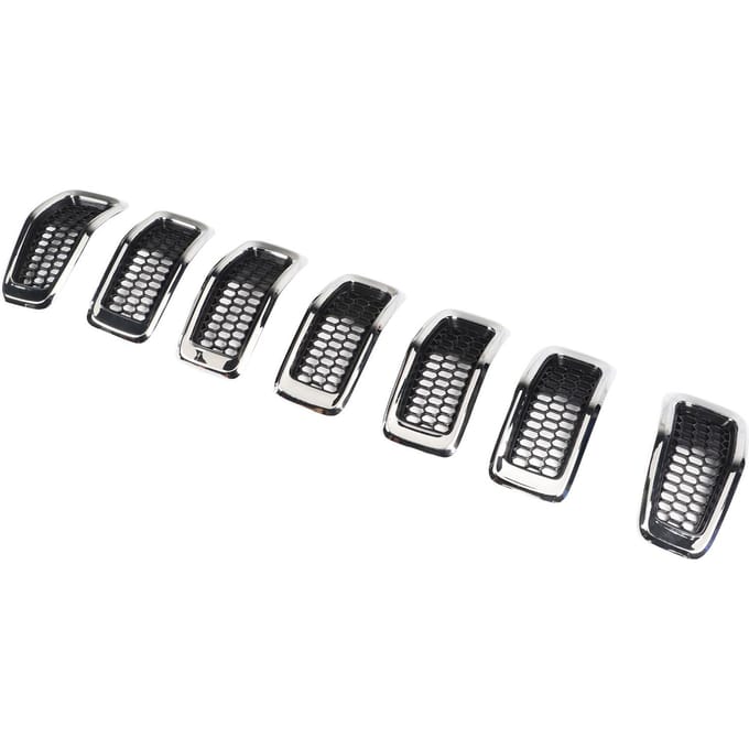 7 Pièces Grille de Pare-chocs Avant Inserts de Couverture 68138335AB Remplacement pour Jeep Cherokee 2014‑2018 black