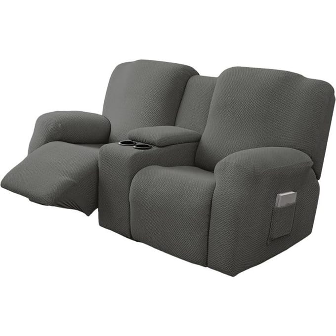 8 pièces/ensemble imperméable Housse de canapé inclinable 2 places Housse de canapé tout compris avec console centrale 2Seat Recliner cover
