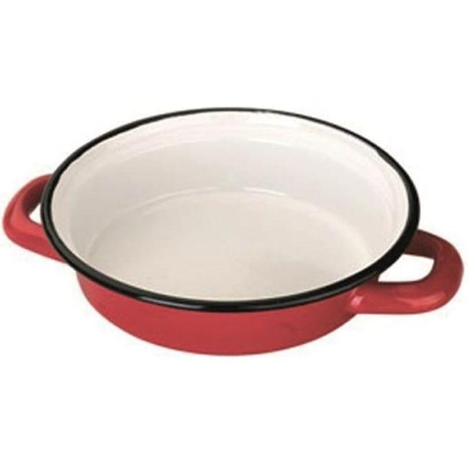 Ibili 912218 Eierpan 18 cm in geëmailleerd staal rood