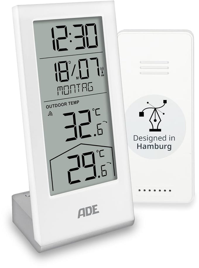 Digitaal Weerstation met Buitensensor, Binnen- en Buitenthermometer en Radiogestuurde Klok