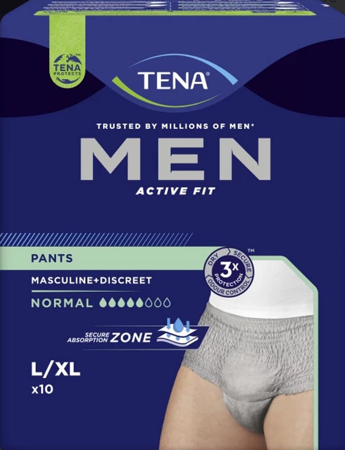 Tena Men Active Fit Pants Normal L/XL - 4 pakken van 10 stuks
