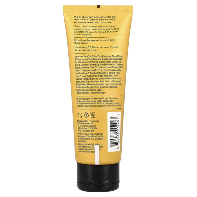 ACURE, krachtige kalmerende reinigingscrème, 4 fl oz (118 ml) white