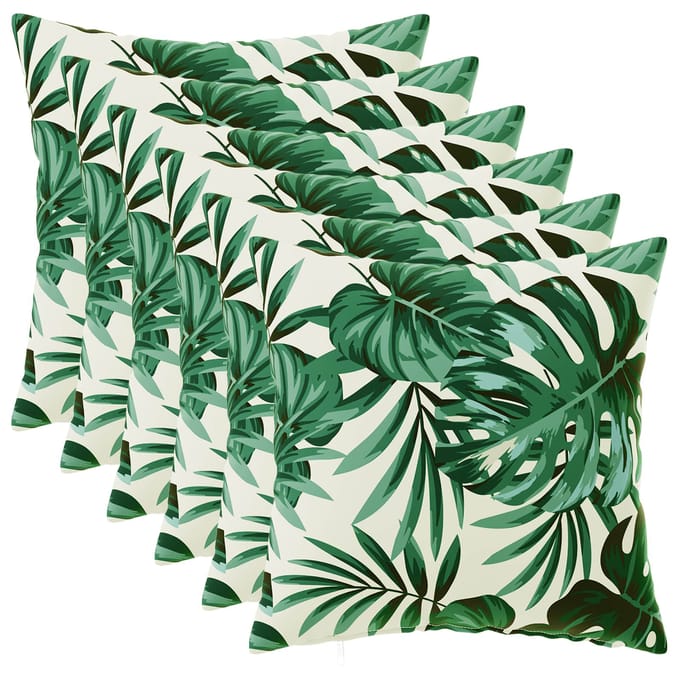 vidaXL - Kussensloop - 6 - pcs - HEERLEN - Bladpatroon - 30 - x - 30 - cm - Polyester