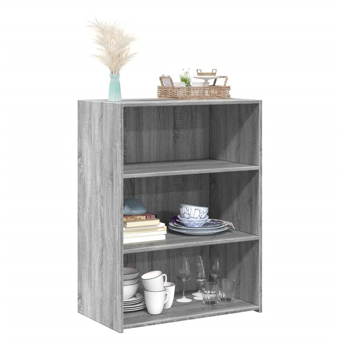 vidaXL - Dressoir - 70x41x93 - cm - bewerkt - hout - grijs - sonoma - eikenkleurig