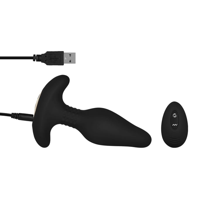 EIS, vibrator, 'XXL siliconen anaal vibrator', 10 programma's, waterdicht (IPX7), zwart