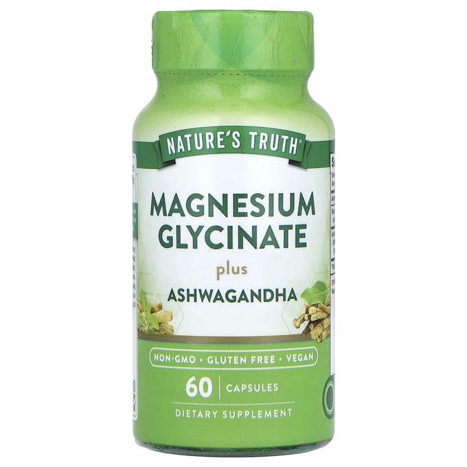 Nature's Truth, Magnesiumglycinaat Plus Ashwagandha, 60 Capsules