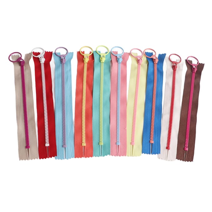 10 stuks DIY tasritsen om te naaien 10 kleuren harsrits scheidend jaszakritsen voor kledingtassen blue
