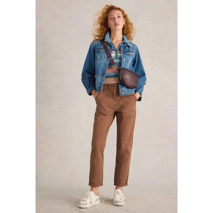 White Stuff Twister Chino Trouser Dark Tan Taglia: 6 REGULAR | Pantaloni chino Outlet | Donna