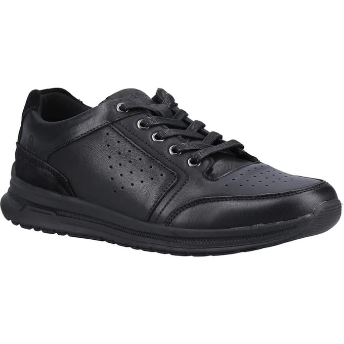 Hush Puppies Heren Joseph Leren Trainers (Licht Zwart)