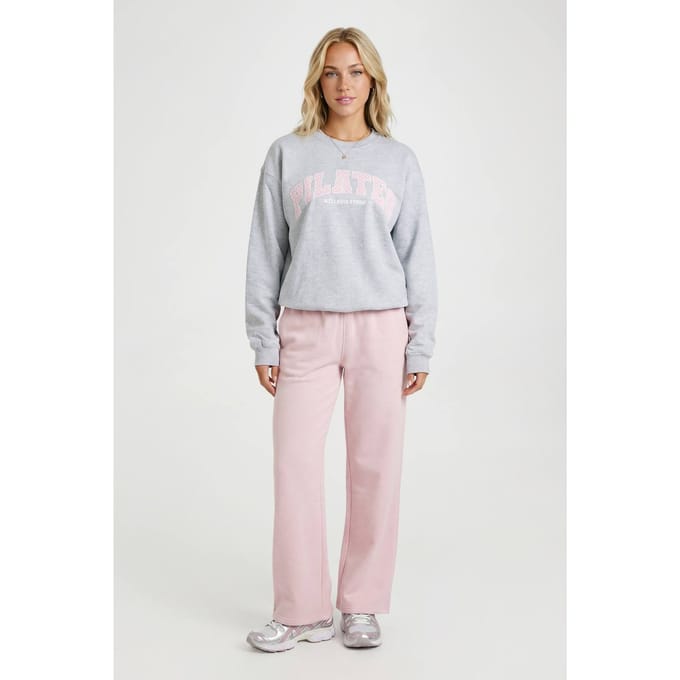 boohoo Dames Pilates Oversized Sweatshirt Met Polkadot Print | Asgrijs | Maat: Small