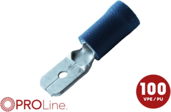 Kabelschoen 6.3x0.8 blauw (100stuks) ACV PROLine