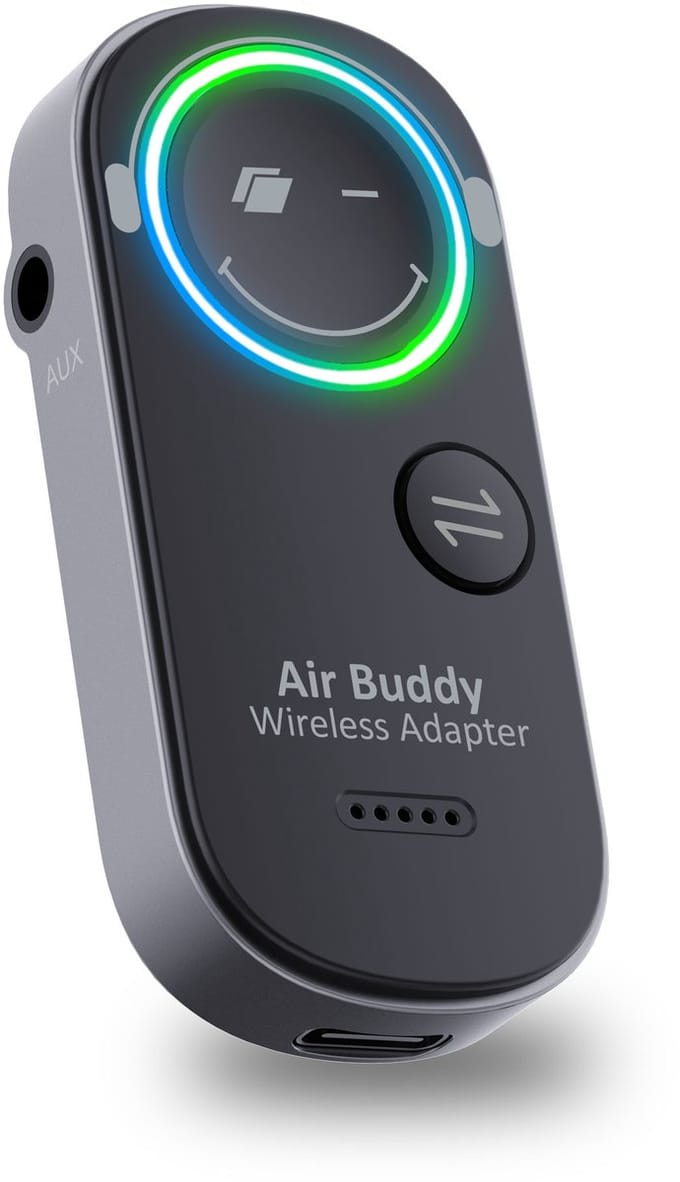 Caliber Airbuddy Pro Bluetooth Receiver & Bluetooth Transmitter - 2 in 1 - Gebruik je eigen draadloze koptelefoon in het vliegtuig - Bluetooth Ontvanger & Bluetooth Zender (PMR206BT)