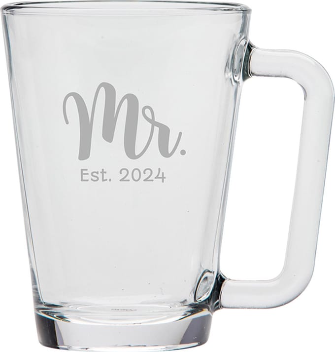 Gegraveerde Theeglas 26cl Mr. Est. 2024