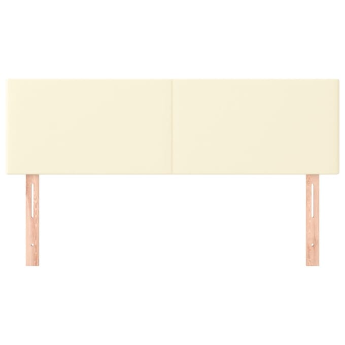 vidaXL - Hoofdborden - 144x5x78/88 - cm - kunstleer - crèmekleurig
