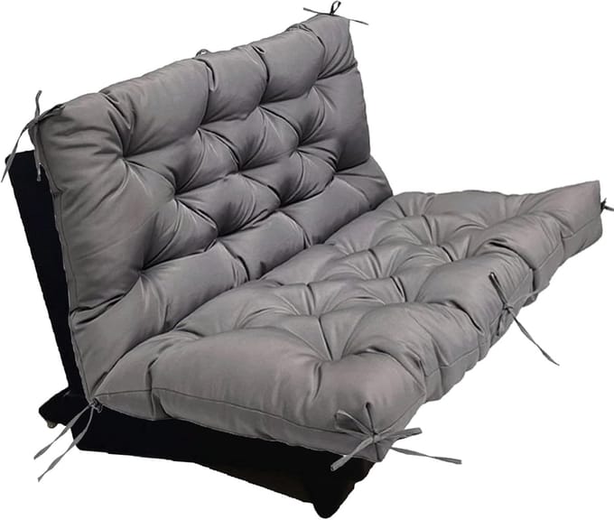 Tuinkussen - Bankkussen - Buiten ontspannen - 10 cm dik - 120 x 100 cm - Donkergrijs